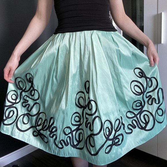 Dressbarn Black & Mint Dress - Size 4 - Picture 4 of 9